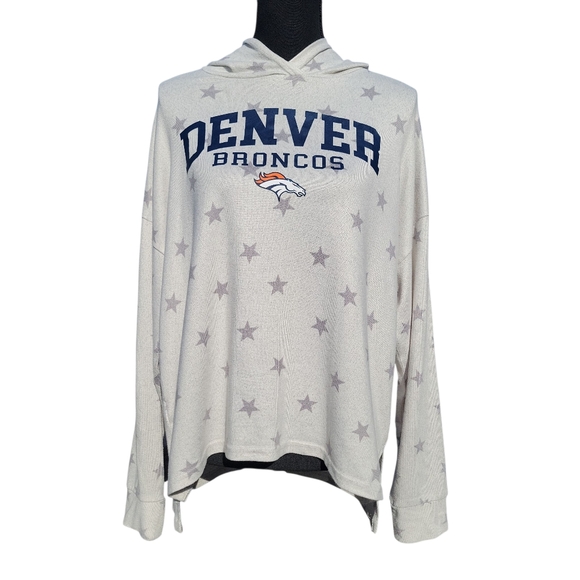 Denver Broncos Team Apparel Star Print Super Soft Pullover Shirt Women's Size L - Picture 2 of 8
